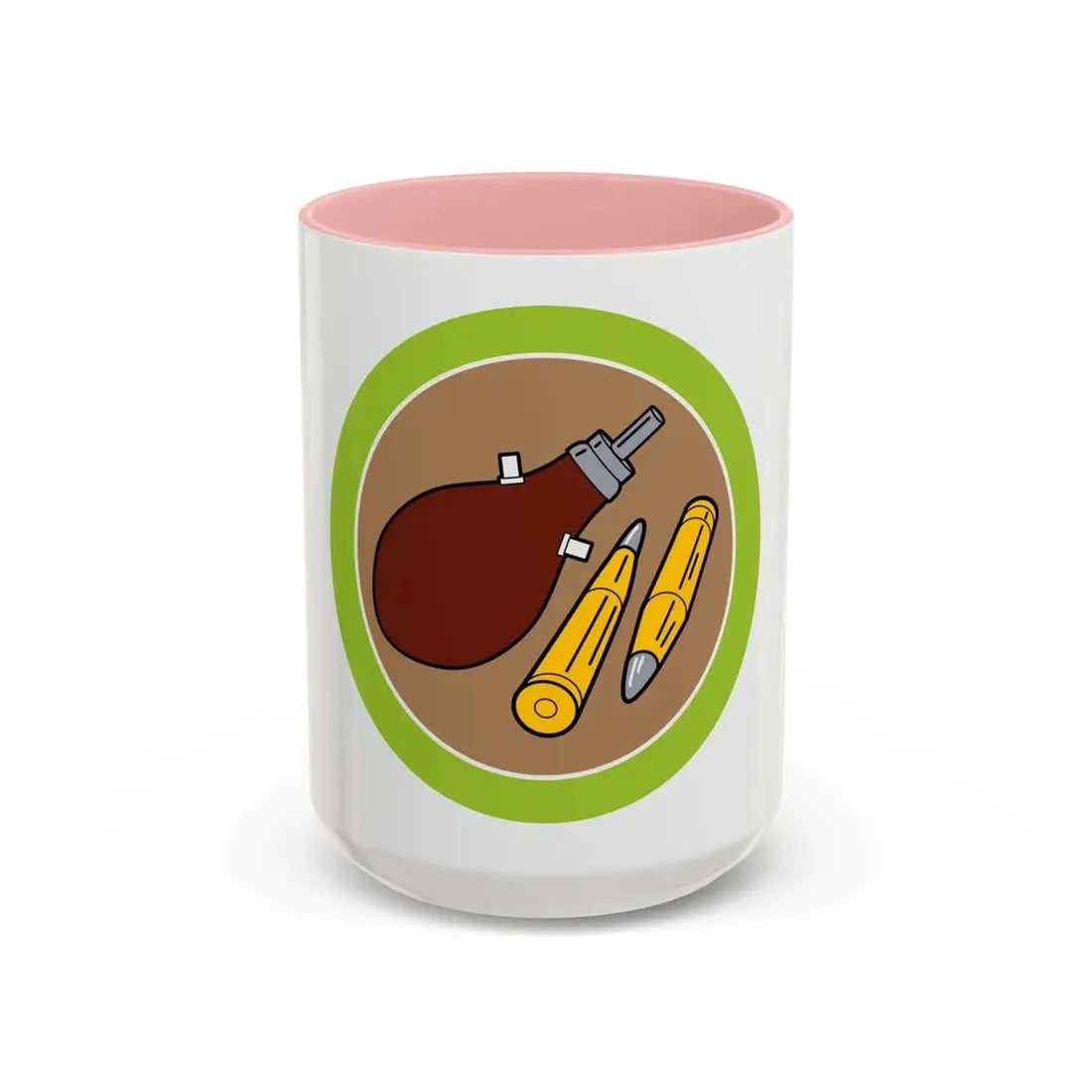 Rifle Shooting (Boy Scout Merit Badge) Accent Coffee Mug 15oz Pink - Go Mug Yourself