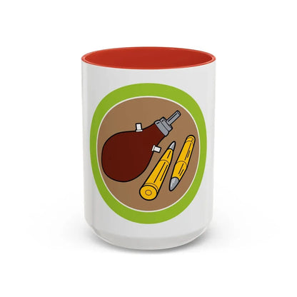 Rifle Shooting (Boy Scout Merit Badge) Accent Coffee Mug 15oz Red - Go Mug Yourself