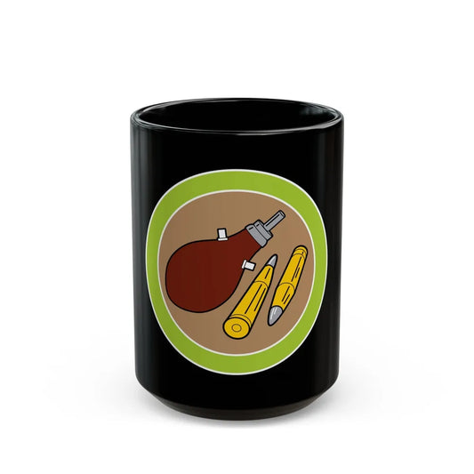 Rifle Shooting (Boy Scout Merit Badge) Black Coffee Mug-15oz-Go Mug Yourself