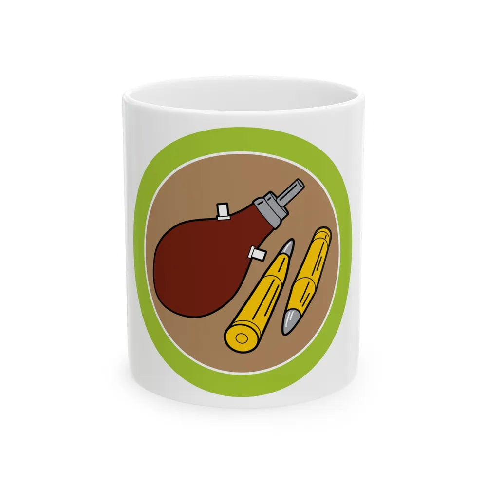 Rifle Shooting (Boy Scout Merit Badge) White Coffee Mug-11oz-Go Mug Yourself