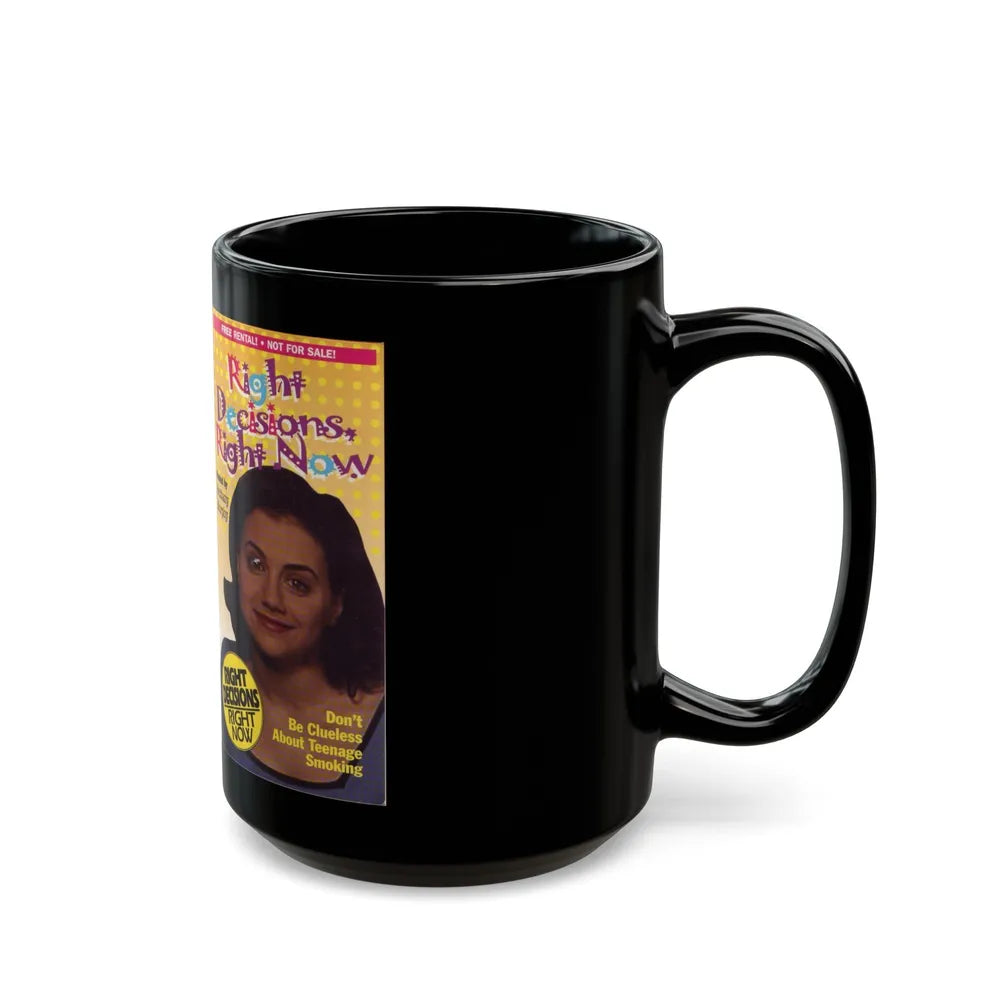 RIGHT DECISIONS RIGHT NOW (VHS COVER) - Black Coffee Mug-Go Mug Yourself