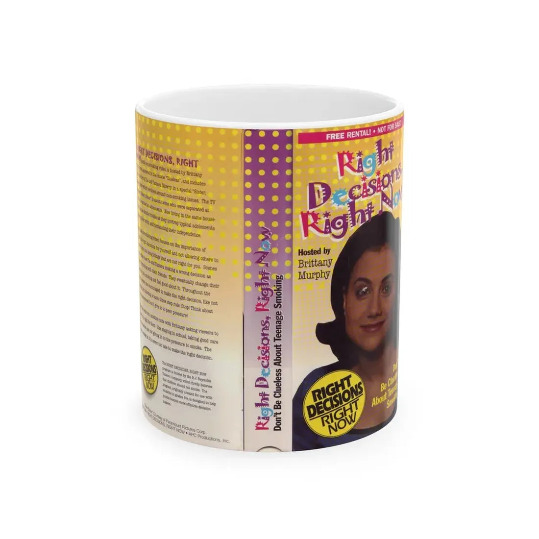 RIGHT DECISIONS RIGHT NOW (VHS COVER) - White Coffee Mug 11oz - Go Mug Yourself