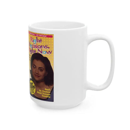RIGHT DECISIONS RIGHT NOW (VHS COVER) - White Coffee Mug - Go Mug Yourself