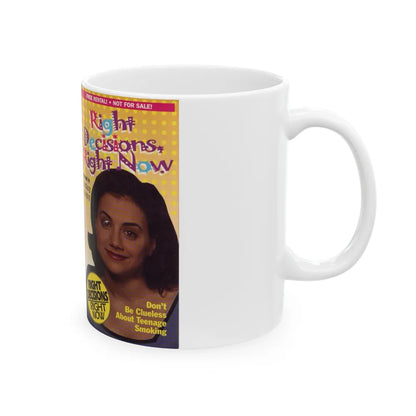 RIGHT DECISIONS RIGHT NOW (VHS COVER) - White Coffee Mug-Go Mug Yourself