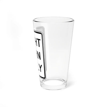 RIGHT TURN ONLY Delaware R3-5R-DE (Delaware) (Road Sign) Pint Glss 16oz - Go Mug Yourself