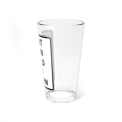 RIGHT TURN YIELD TO UTURN Delaware R10-16-DE (Delaware) (Road Sign) Pint Glss 16oz - Go Mug Yourself