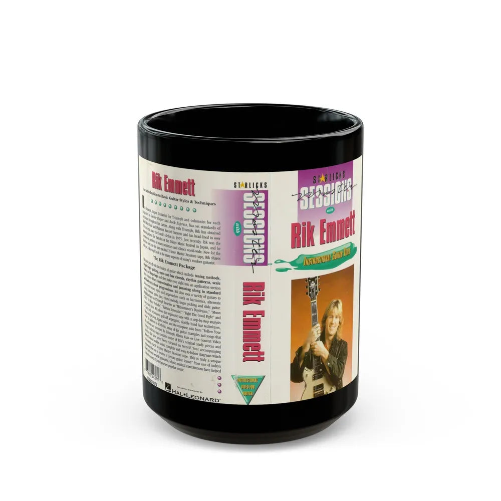 RIK EMMETT INSTRUCTIONAL GUITAR VIDEO (VHS COVER) - Black Coffee Mug-15oz-Go Mug Yourself