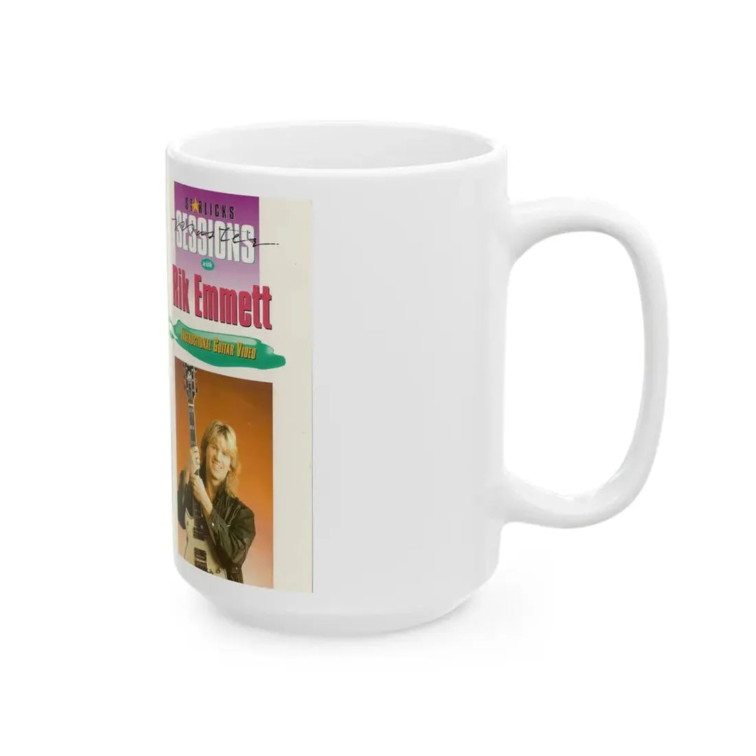 RIK EMMETT INSTRUCTIONAL GUITAR VIDEO (VHS COVER) - White Coffee Mug - Go Mug Yourself