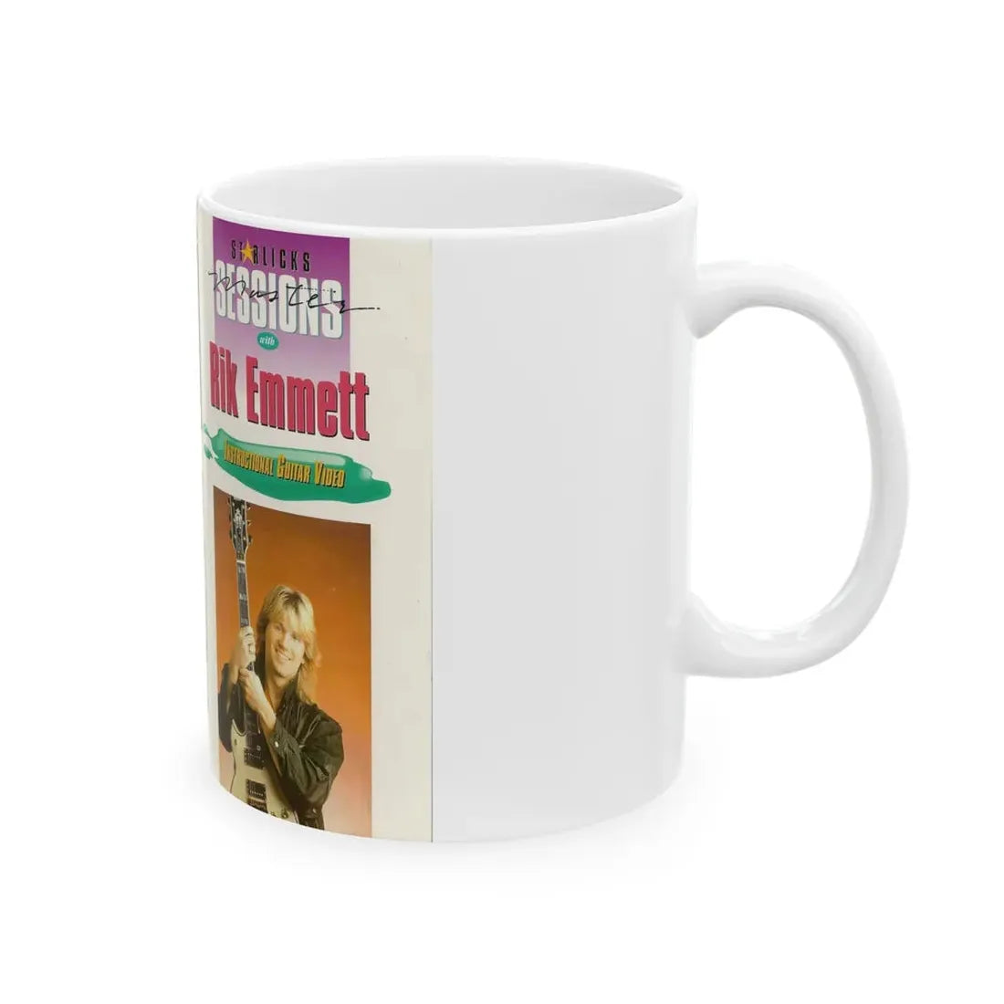 RIK EMMETT INSTRUCTIONAL GUITAR VIDEO (VHS COVER) - White Coffee Mug - Go Mug Yourself