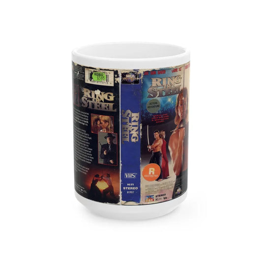 RING OF STEEL (VHS COVER) - White Coffee Mug-15oz-Go Mug Yourself