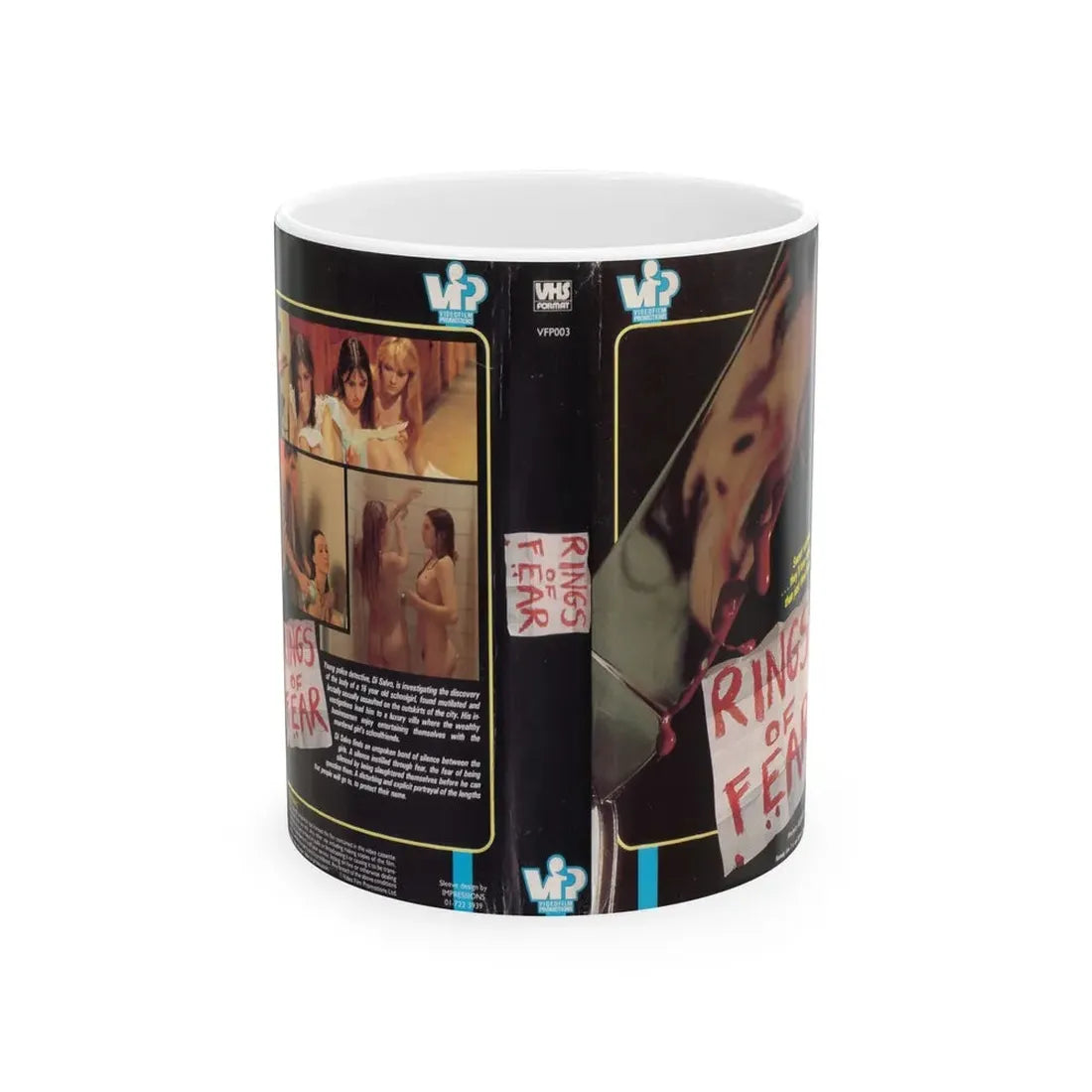 RINGS OF FEAR (VHS COVER) - White Coffee Mug 11oz - Go Mug Yourself