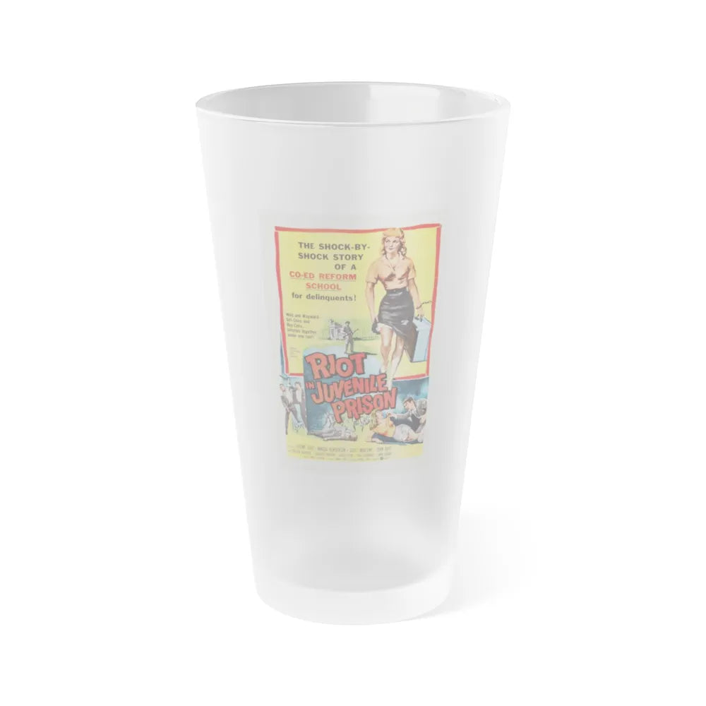 RIOT IN JUVENILE PRISON 1959 Movie Poster - Frosted Pint Glass 16oz-16oz-Frosted-Go Mug Yourself