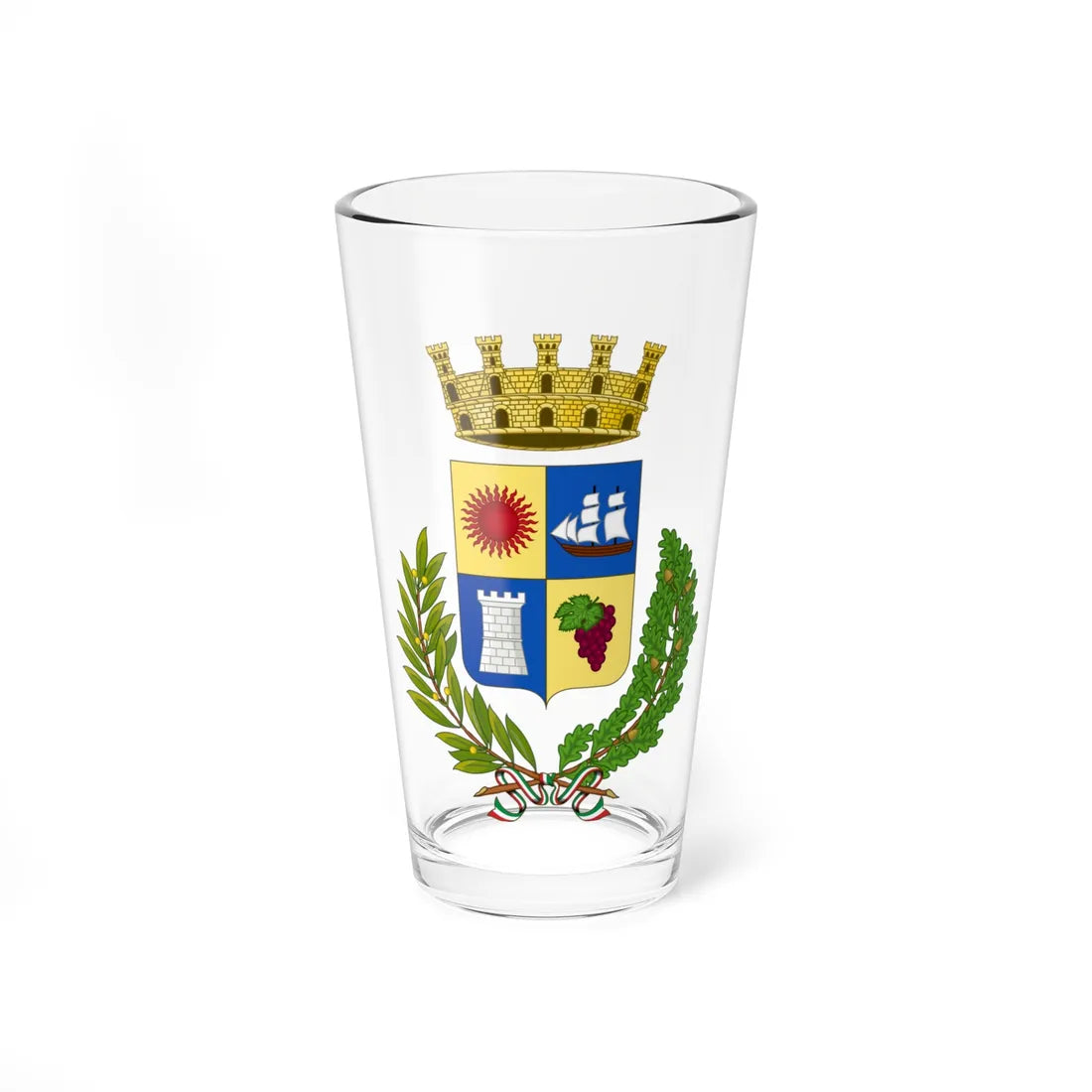 Riposto-Stemma (Italy) (Coat of Arms) Pint Glass 16oz 16oz - Go Mug Yourself
