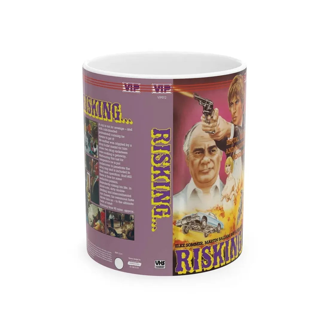 RISKING (VHS COVER) - White Coffee Mug 11oz - Go Mug Yourself