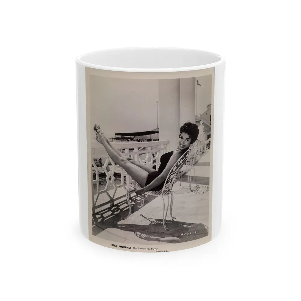 Rita Moreno #01 (Vintage Female Icon) White Coffee Mug-11oz-Go Mug Yourself