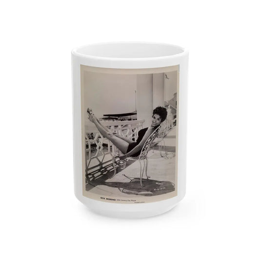 Rita Moreno #01 (Vintage Female Icon) White Coffee Mug-15oz-Go Mug Yourself