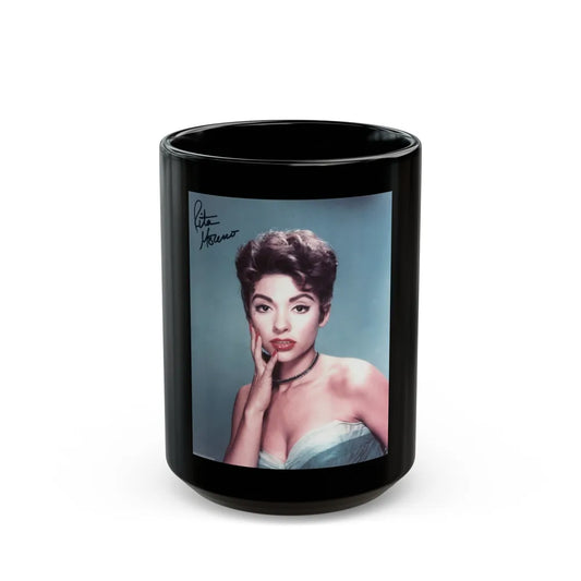 Rita Moreno #03 (Vintage Female Icon) Black Coffee Mug-15oz-Go Mug Yourself