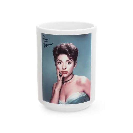 Rita Moreno #03 (Vintage Female Icon) White Coffee Mug 15oz - Go Mug Yourself