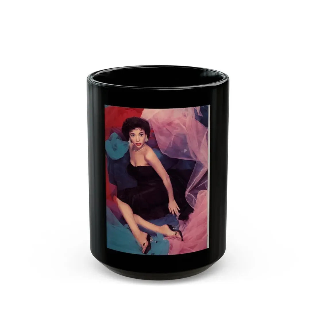 Rita Moreno #06 (Vintage Female Icon) Black Coffee Mug 15oz - Go Mug Yourself