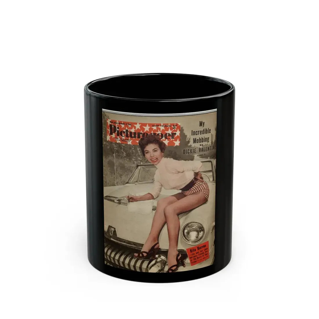 Rita Moreno #11 - Mag. Cover (Vintage Female Icon) Black Coffee Mug 11oz - Go Mug Yourself