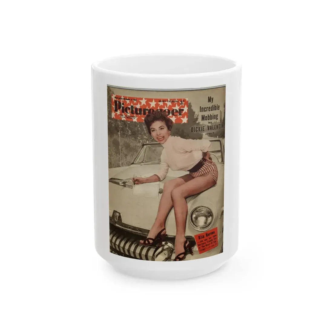 Rita Moreno #11 - Mag. Cover (Vintage Female Icon) White Coffee Mug 15oz - Go Mug Yourself