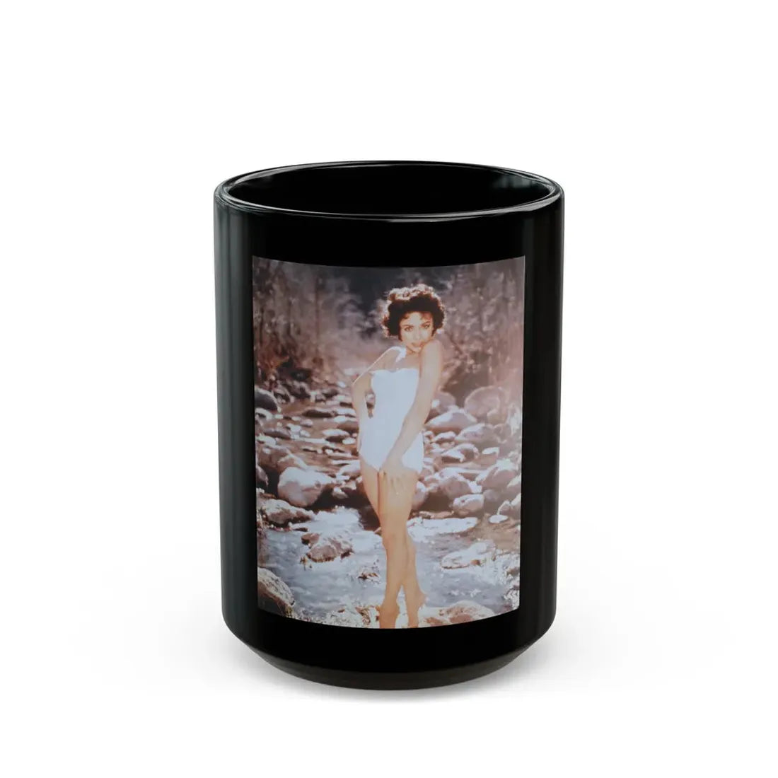 Rita Moreno #18 (Vintage Female Icon) Black Coffee Mug 15oz - Go Mug Yourself
