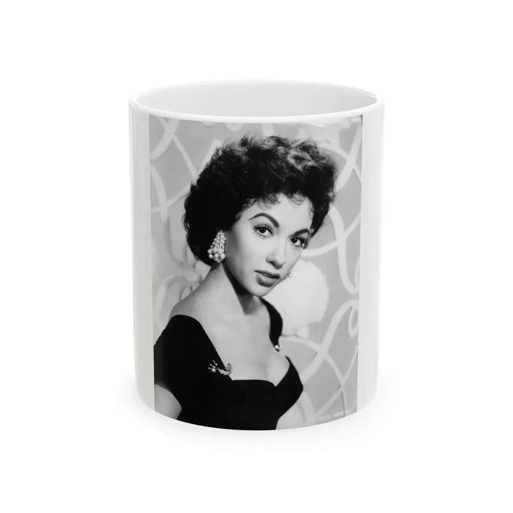 Rita Moreno #30 (Vintage Female Icon) White Coffee Mug-11oz-Go Mug Yourself