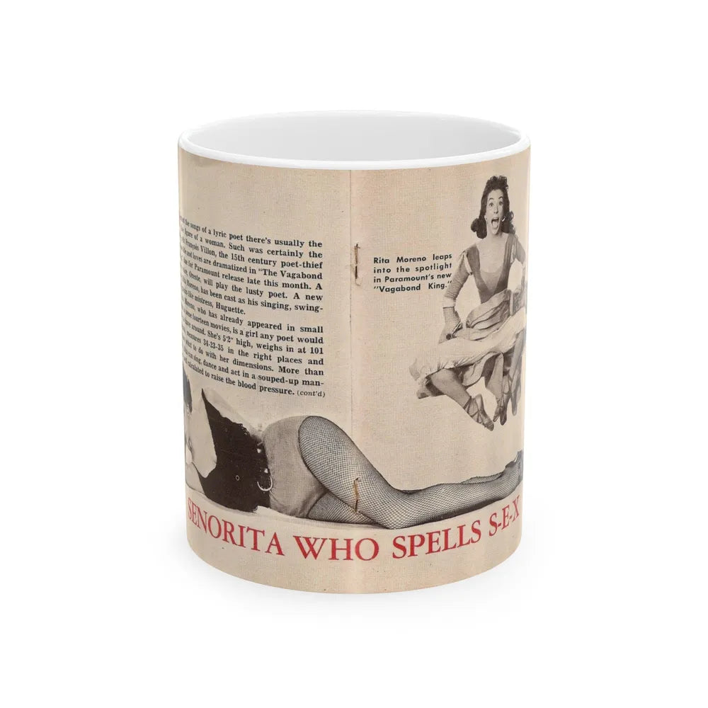 Rita Moreno #44 (Vintage Female Icon) White Coffee Mug-11oz-Go Mug Yourself