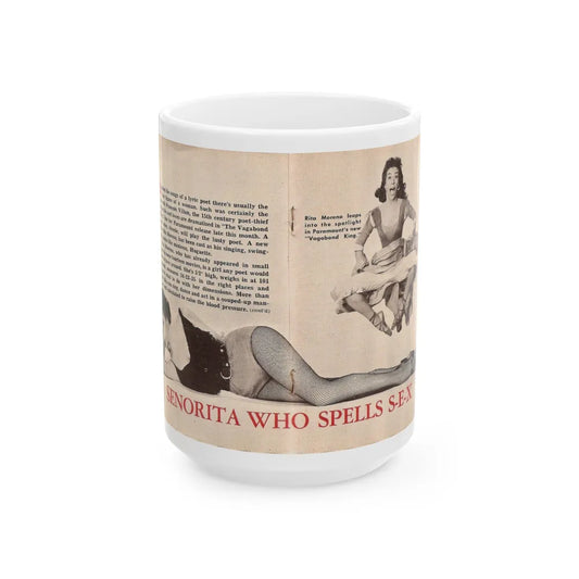Rita Moreno #44 (Vintage Female Icon) White Coffee Mug-15oz-Go Mug Yourself
