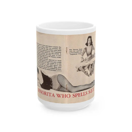 Rita Moreno #44 (Vintage Female Icon) White Coffee Mug 15oz - Go Mug Yourself
