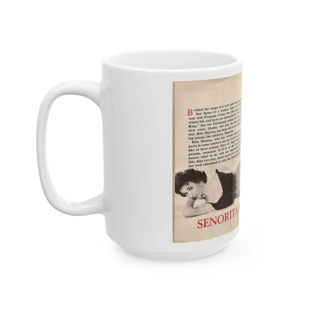 Rita Moreno #44 (Vintage Female Icon) White Coffee Mug-Go Mug Yourself