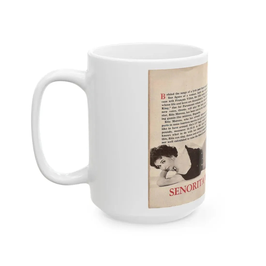 Rita Moreno #44 (Vintage Female Icon) White Coffee Mug - Go Mug Yourself