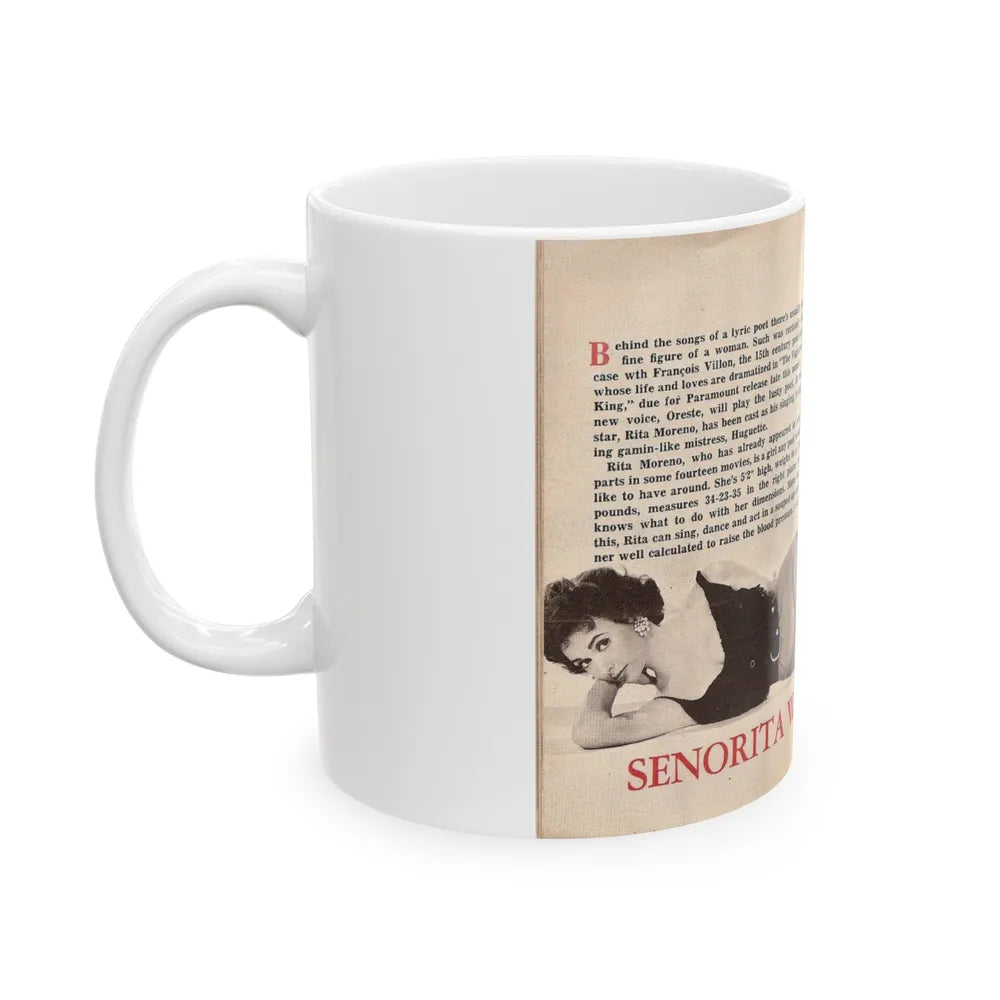 Rita Moreno #44 (Vintage Female Icon) White Coffee Mug-Go Mug Yourself