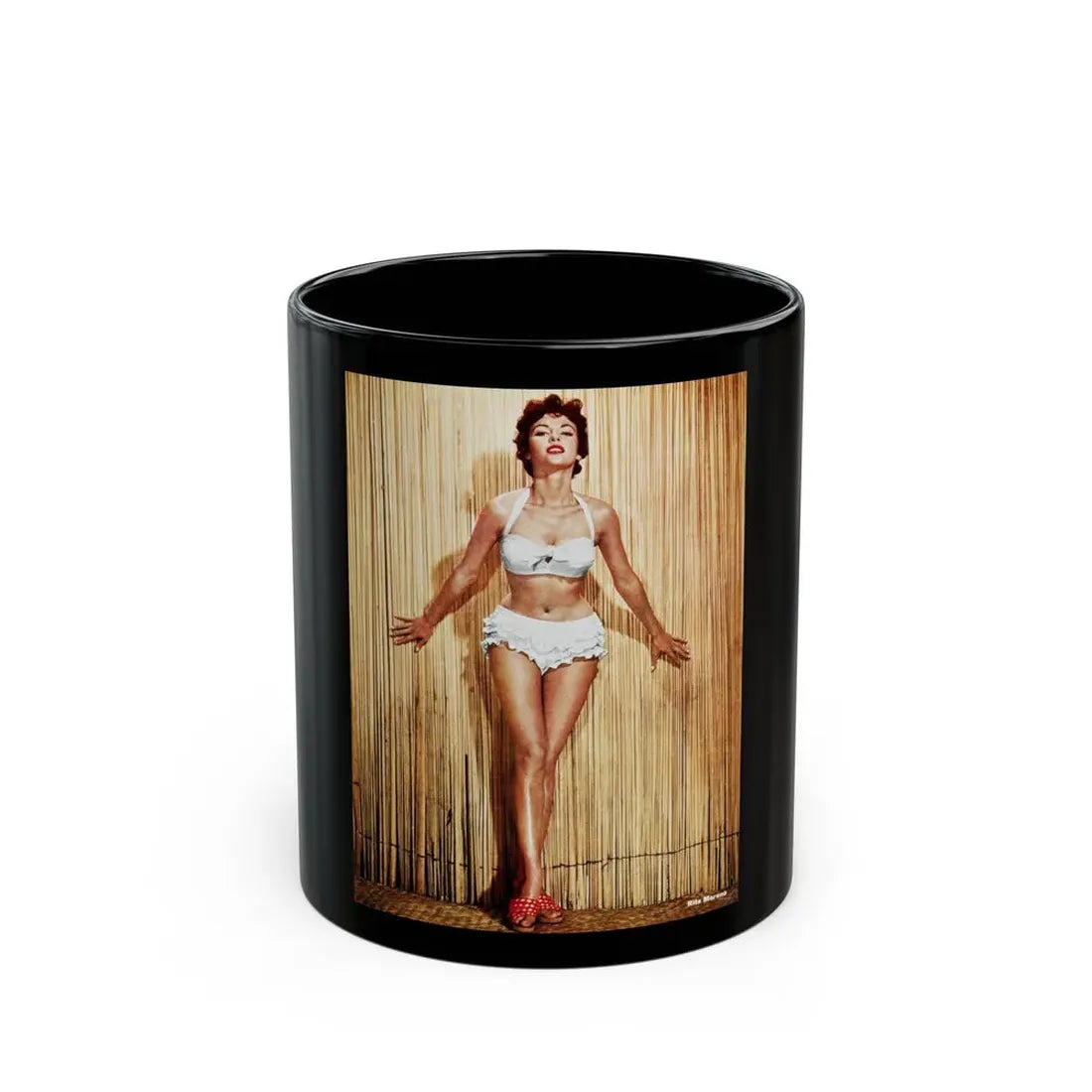 Rita Moreno #46 (Vintage Female Icon) Black Coffee Mug 11oz - Go Mug Yourself
