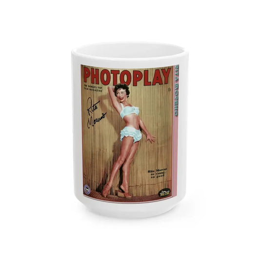 Rita Moreno #47 (Vintage Female Icon) White Coffee Mug 15oz - Go Mug Yourself