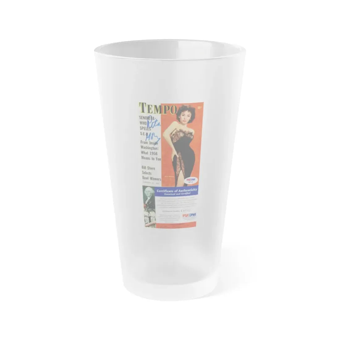 Rita Moreno #59 (Vintage Female Icon) Frosted Pint Glass 16oz 16oz Frosted - Go Mug Yourself