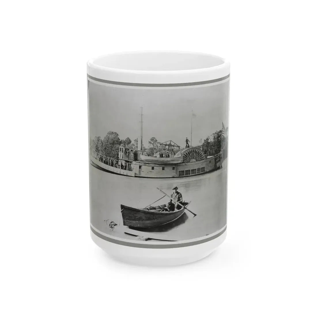 River Gunboat (U.S. Civil War) White Coffee Mug 15oz - Go Mug Yourself