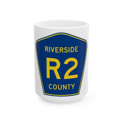 Riverside County R2 (California) (Road Sign) White Coffee Mug 15oz - Go Mug Yourself