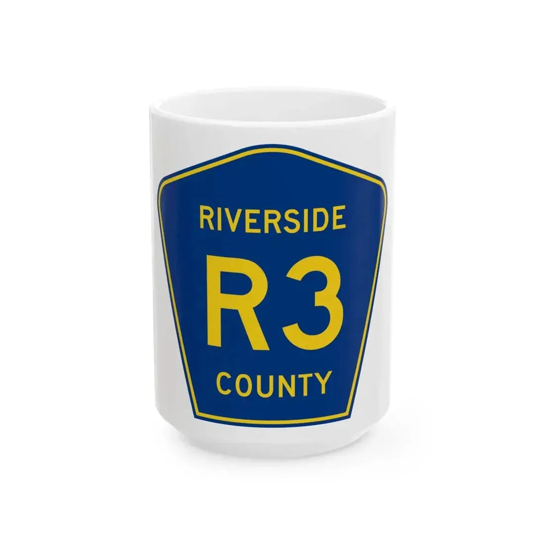 Riverside County R3 (California) (Road Sign) White Coffee Mug 15oz - Go Mug Yourself