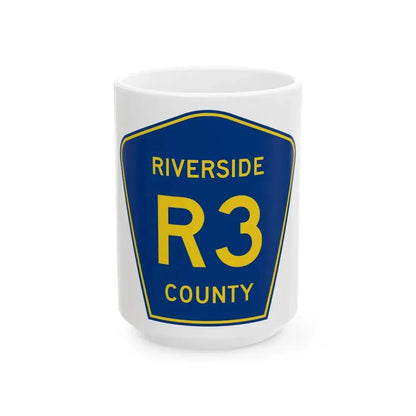 Riverside County R3 (California) (Road Sign) White Coffee Mug 15oz - Go Mug Yourself