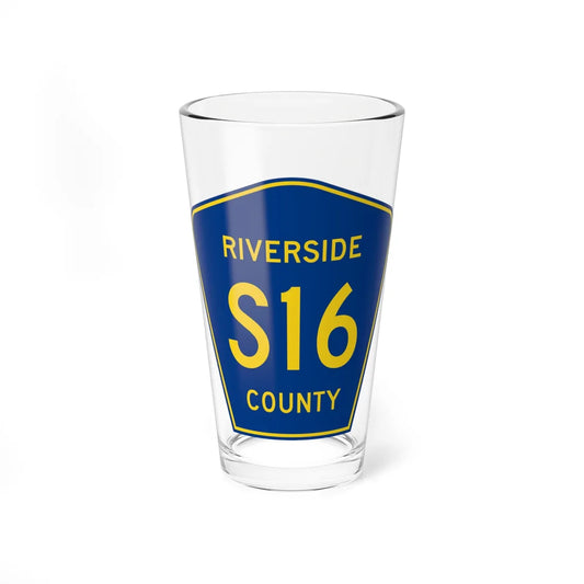 Riverside County S16 (California) (Road Sign) Pint Glass 16oz 16oz - Go Mug Yourself
