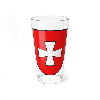Rivne Oblast coat of arms escutcheon (Ukraine) (Coat of Arms) Pint Glass 16oz 16oz - Go Mug Yourself