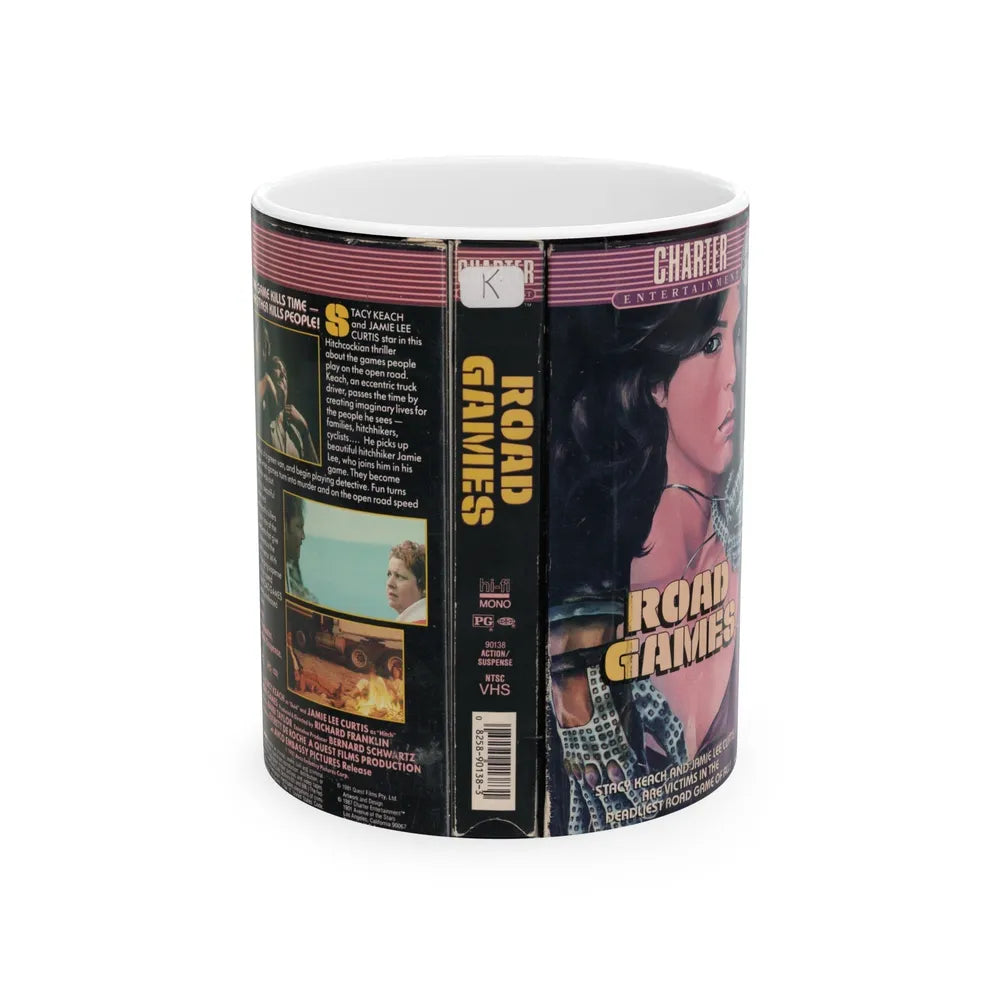 ROAD GAMES (VHS COVER) - White Coffee Mug-11oz-Go Mug Yourself