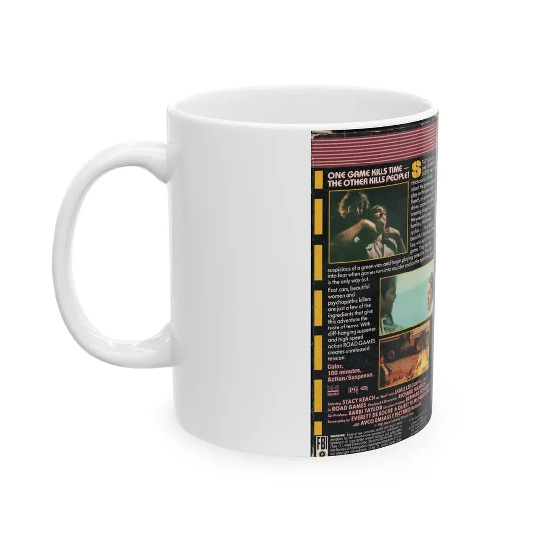 ROAD GAMES (VHS COVER) - White Coffee Mug - Go Mug Yourself