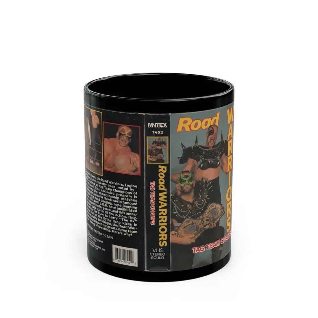 ROAD WARRIORS TAG TEAM CHAMPS (VHS COVER) - Black Coffee Mug 11oz - Go Mug Yourself
