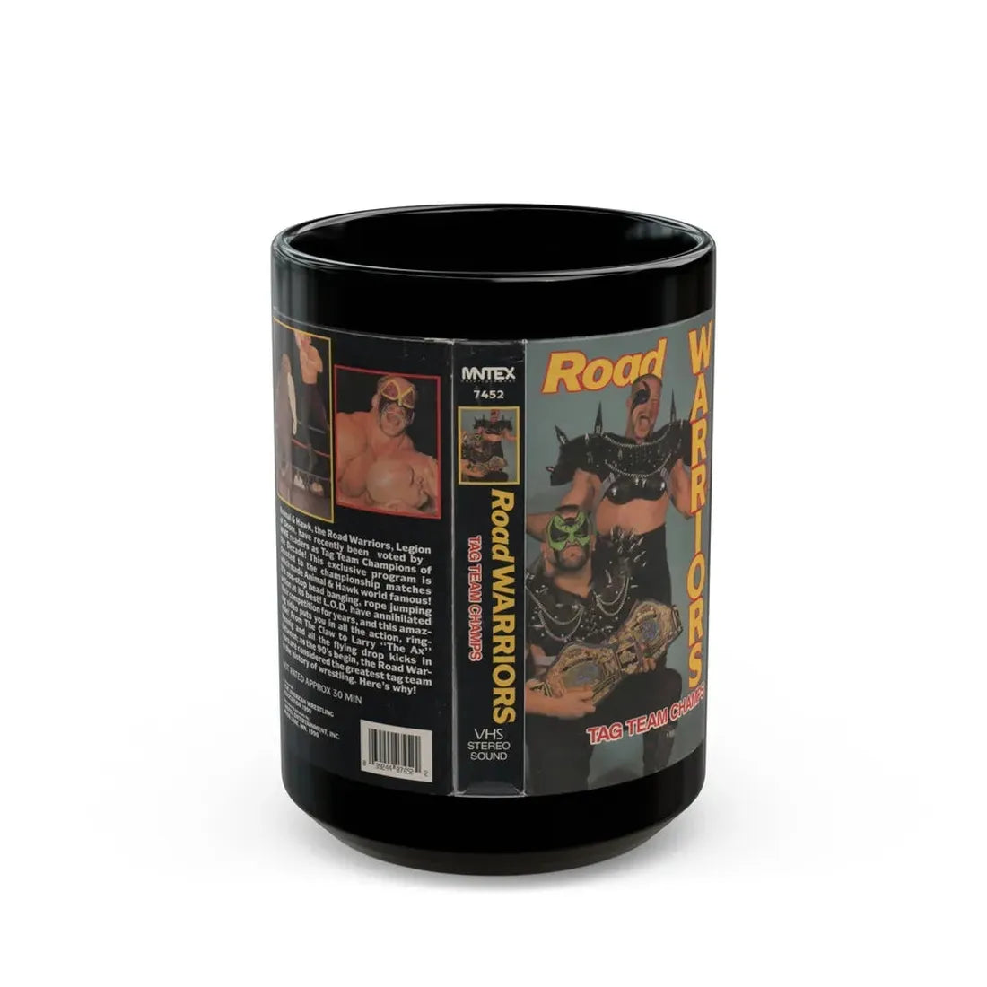 ROAD WARRIORS TAG TEAM CHAMPS (VHS COVER) - Black Coffee Mug 15oz - Go Mug Yourself