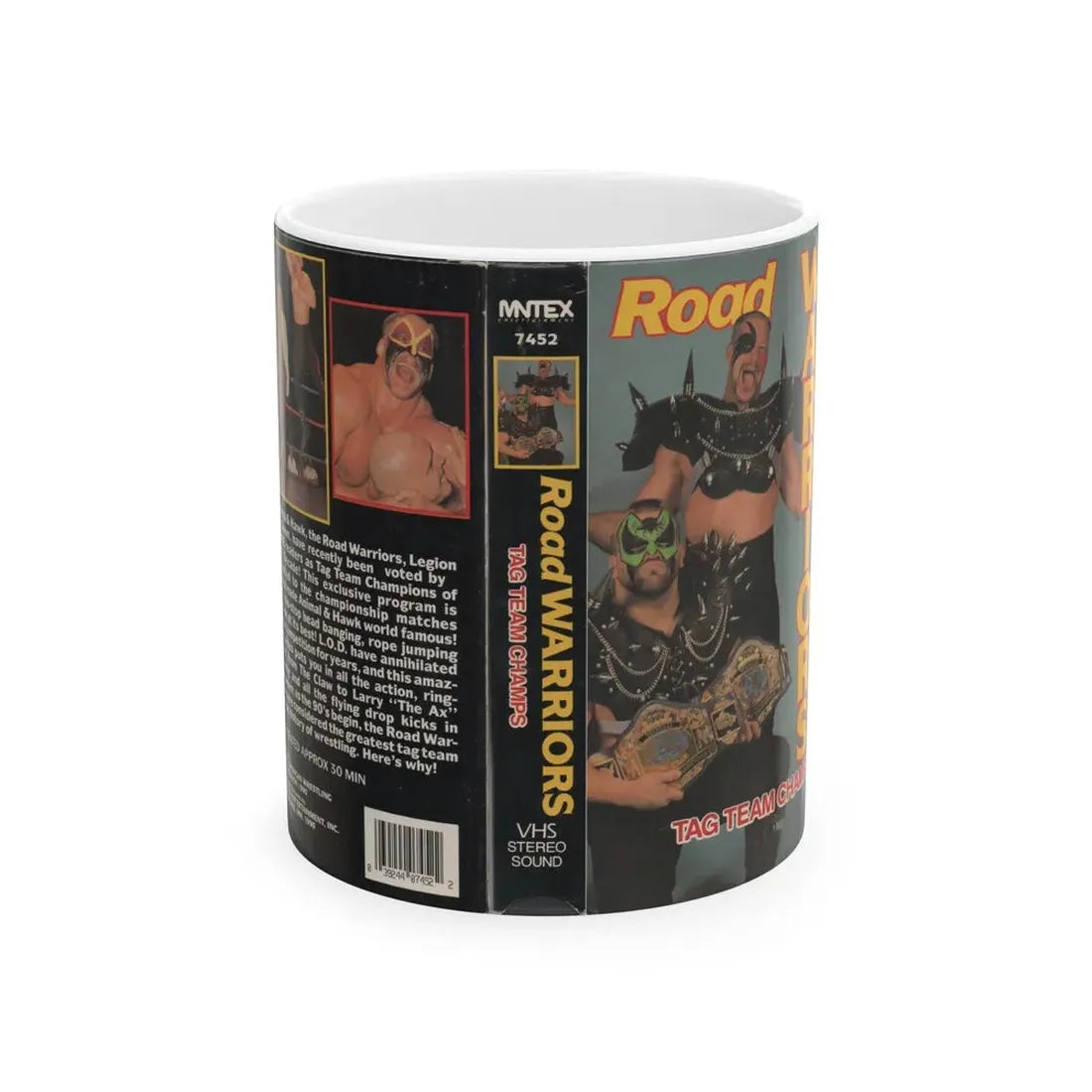 ROAD WARRIORS TAG TEAM CHAMPS (VHS COVER) - White Coffee Mug 11oz - Go Mug Yourself
