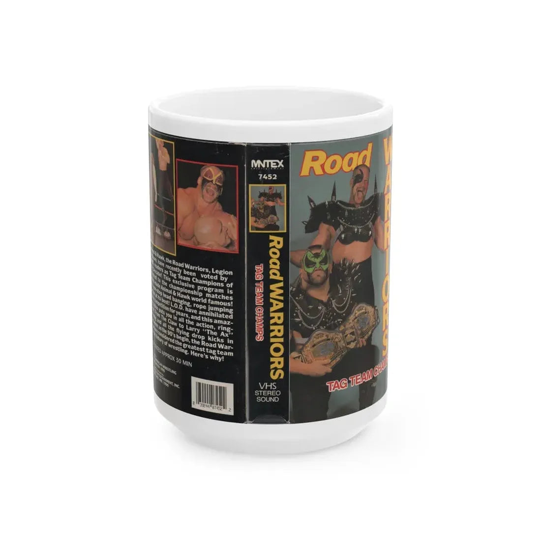 ROAD WARRIORS TAG TEAM CHAMPS (VHS COVER) - White Coffee Mug 15oz - Go Mug Yourself