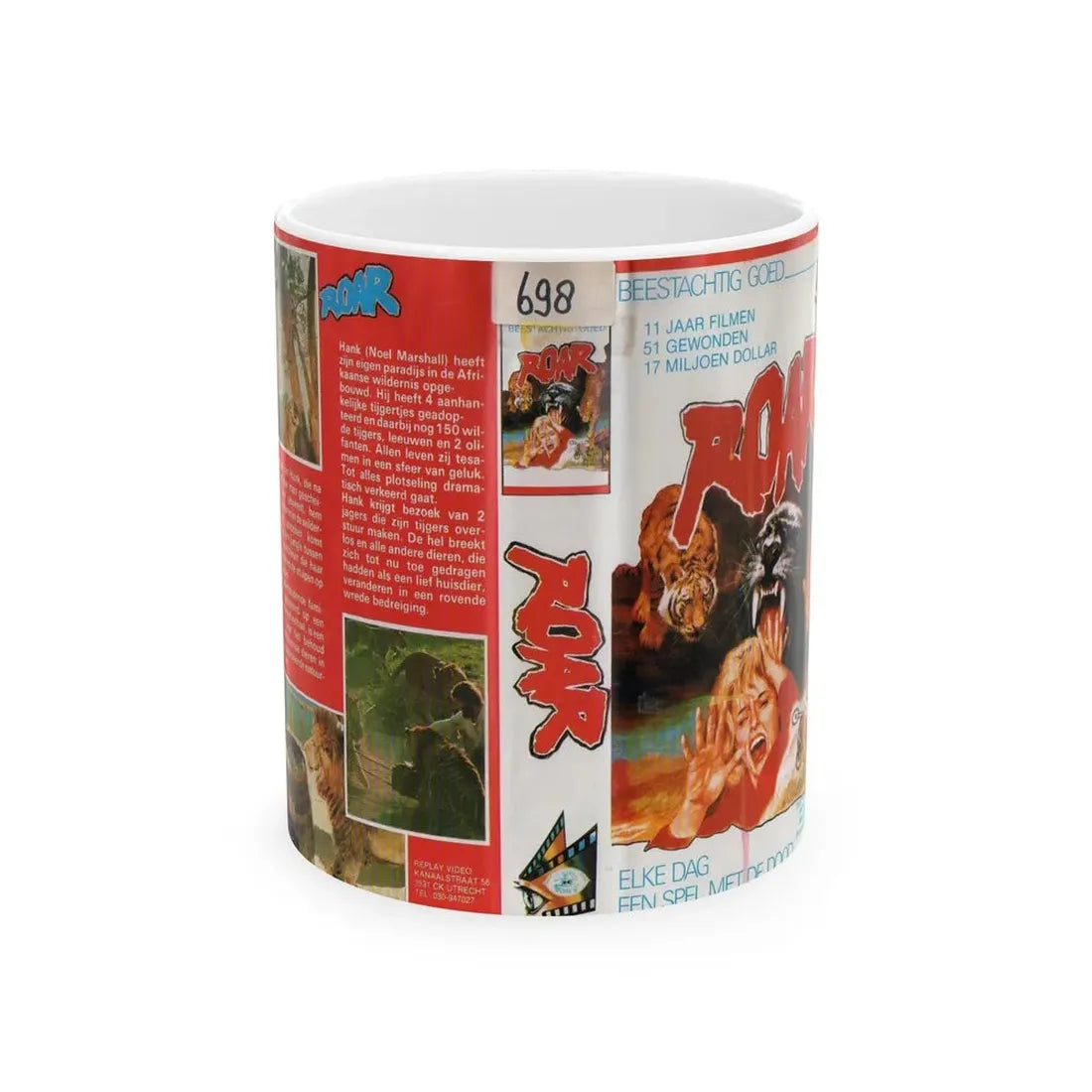 ROAR (VHS COVER) - White Coffee Mug 11oz - Go Mug Yourself