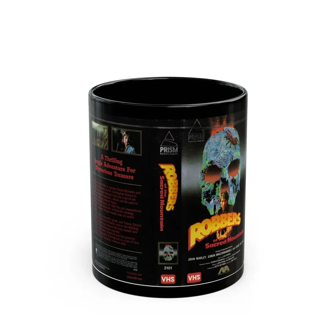 ROBBERS OF SACRED MOUNTAIN (VHS COVER) - Black Coffee Mug 11oz - Go Mug Yourself